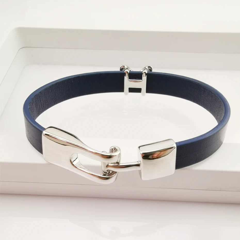 Personality Charm Fashion Black Leather Austrian Crystal Butterfly women Bracelet