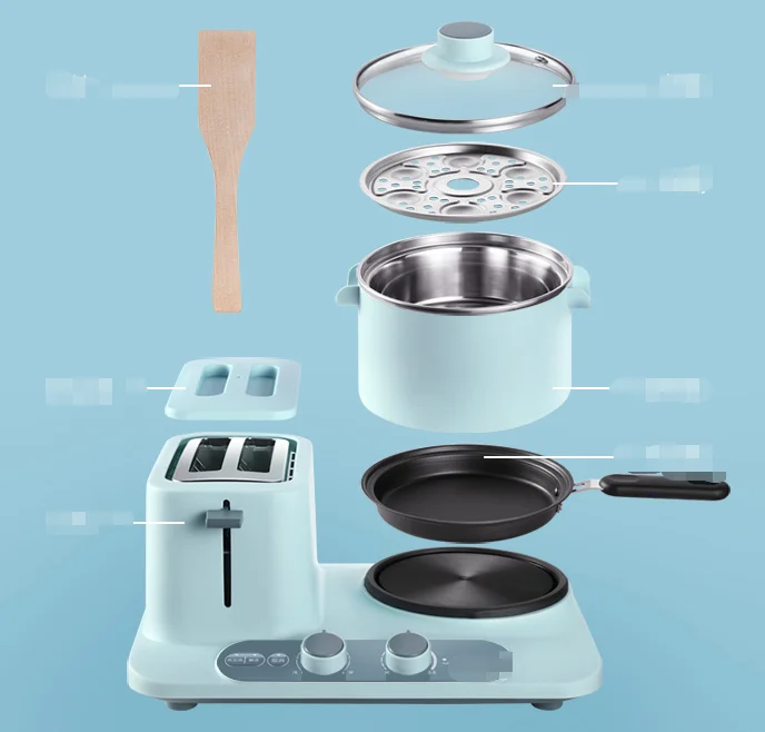 
Pengfaies New portable automatic breakfast machine household electric 3 in 1 breakfast maker 