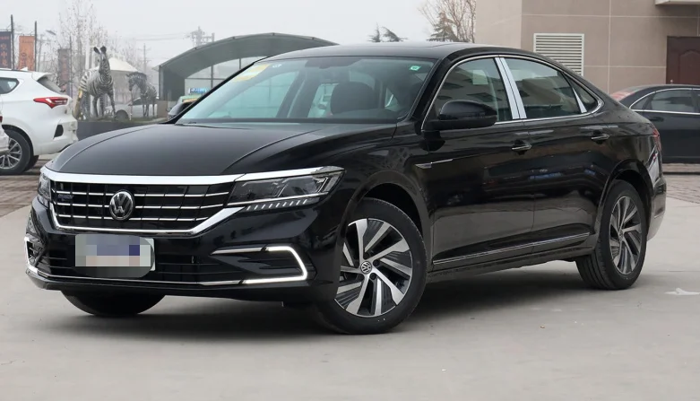 A brand-new export of black hybrid used cars driving at high speed EV