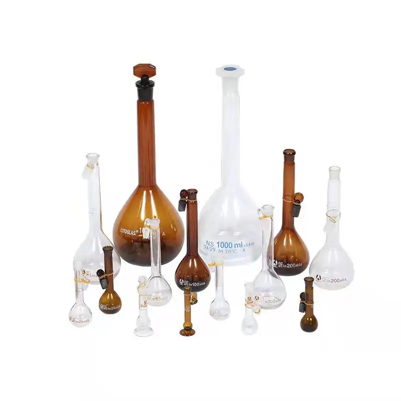 Customized Borosilicate Glass Transparent Clear 5-2000ml Flask Volumetric with Head