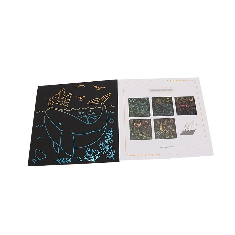 China supplier hot selling painting kids children color changing magic Scratch Postcards