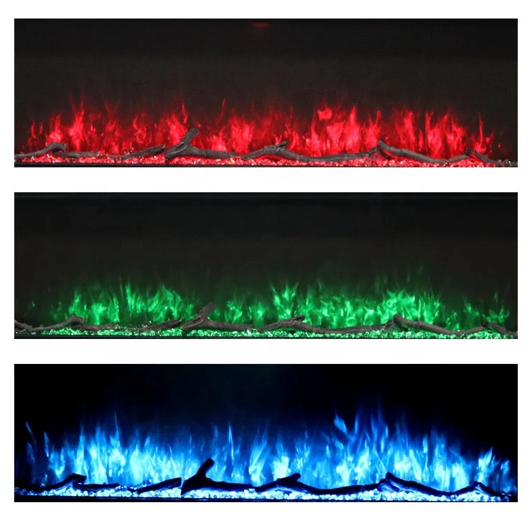 Electric Fire Place Insert Remote Control Realistic LED Flame Wall Recessed 100 inch Electric Fireplace