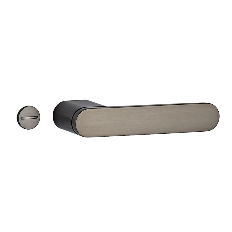 High Quality Grey Zinc Alloy  Easy to Install Privacy Lock Set Chrome  Interior Door Handle Passage Door Lock