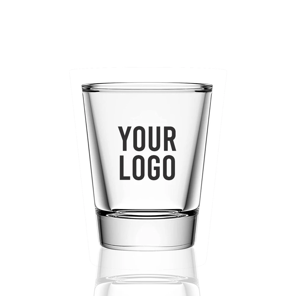 Custom logo high quality glass shot glasses 50ml/1.5oz bullet shot glass