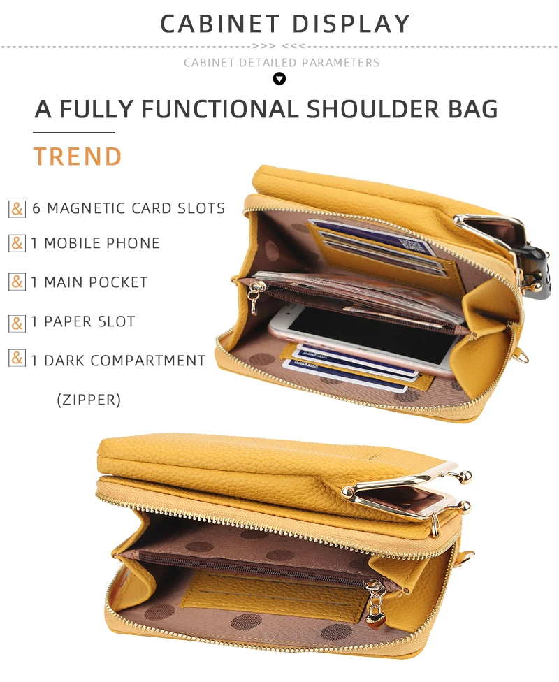 Baellerry crossbody shoulder bag custom leather bags Long Coin Purse wallet carteras mujeres