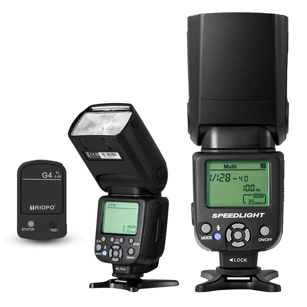 camera flash speedlite bult-in 2.4G wireless remote master and slave speed light for DSLR camera