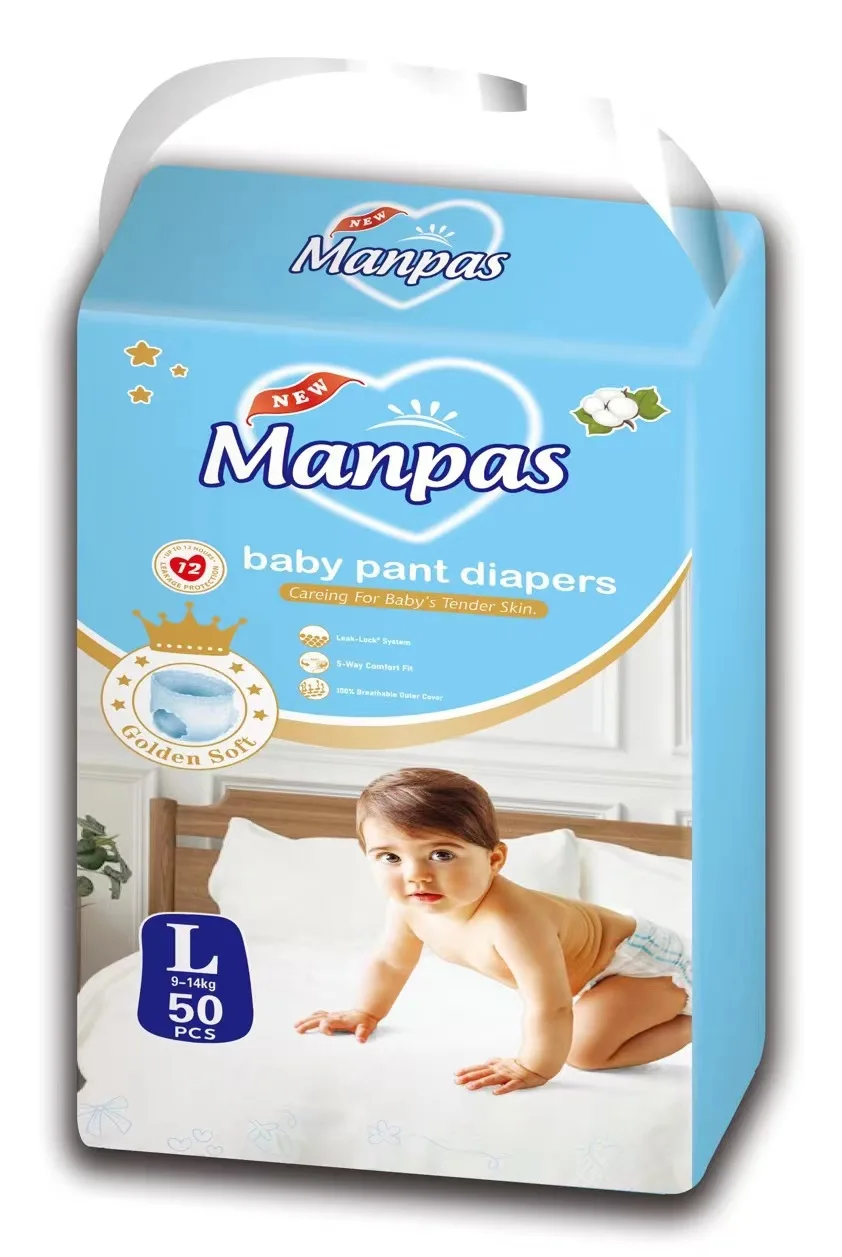 Fujian Factory Suppliers Private Label Turkey Bulk Baby Training Pants Diapers  XXL Hydrophilic Baby Pants Diaper  for Sale