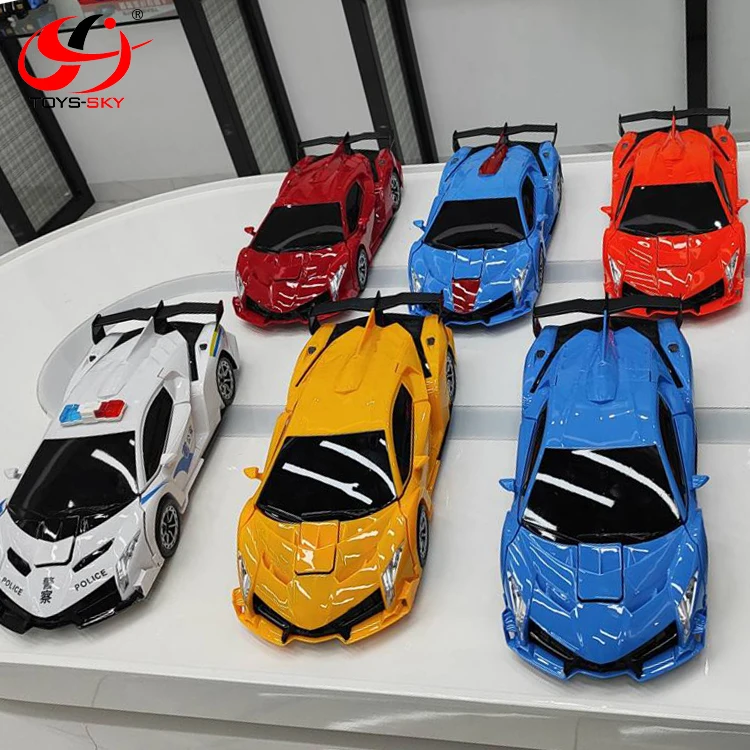 1/12 2.4G 5CH Hand Sensor RC Robot Car Toys Best Selling 2 in1 Electric Remote Control Robot Car Toy for Boys