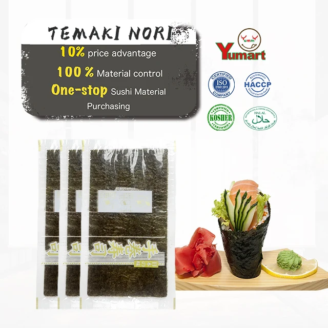 OEM Brand Roasted Sushi Nori Sheets Dried Common Seaweed in Bag for Sushi Preparation