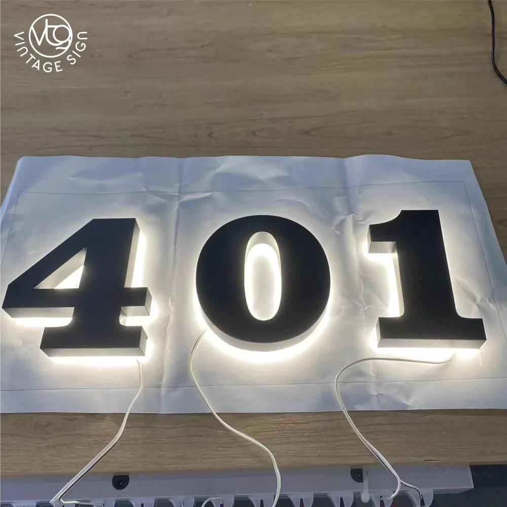 Custom 3d Signage House LED Light Names Outdoor Halo Lit Sign Acrylic Signs How To Make Backlit Letters With Factory Prices