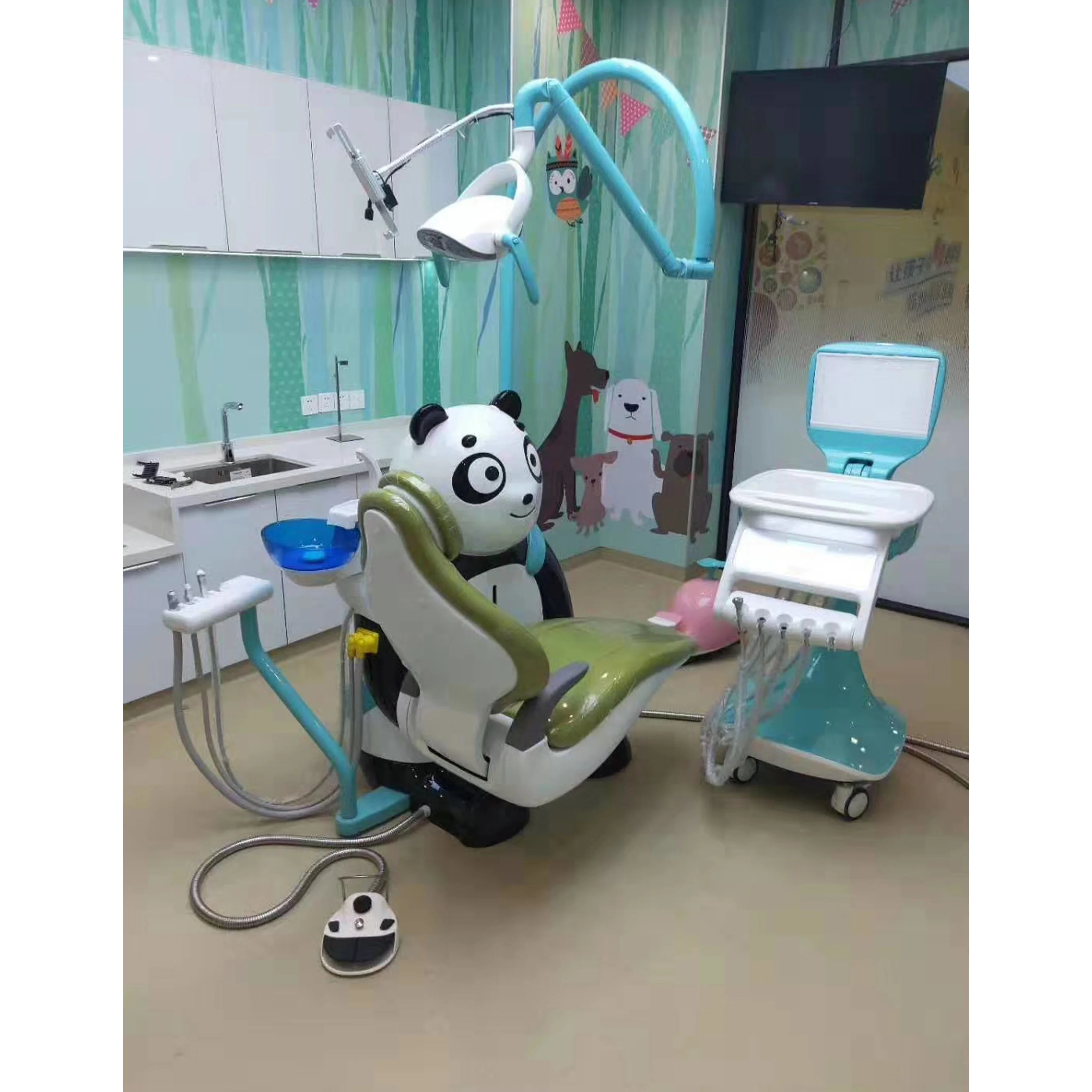 IN-M639 Cute comfortable Panda children dental chair ocean style dental chair