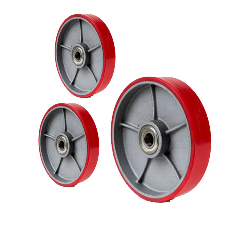 
Source factory products 5X2 Swivel Mute Double ball bearing heavy duty iron core polyurethane caster wheel 