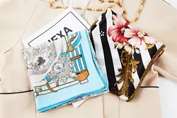 Designer Silk Scarf Luxury Styles Custom 100% Silk Scarfs For Women