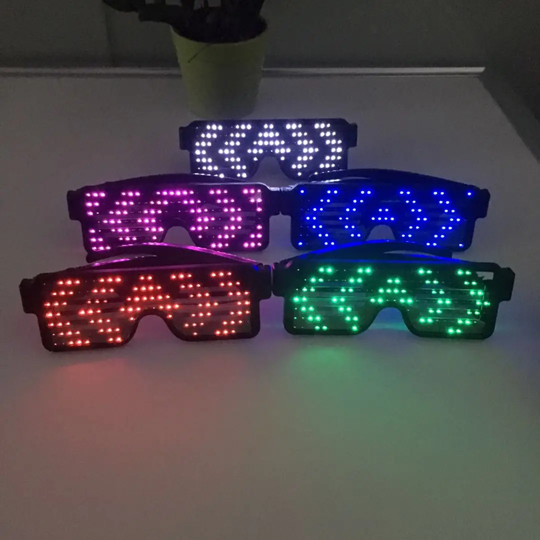 Динамические светодиодные очки с зарядкой от USB беспроводные Светодиодные подсветкой новинка светящиеся для