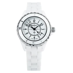 2023 bwell белые наручные часы для женщин керамические женские часы 3 АТМ водостойкие элегантные женские часы с индивидуальным логотипом