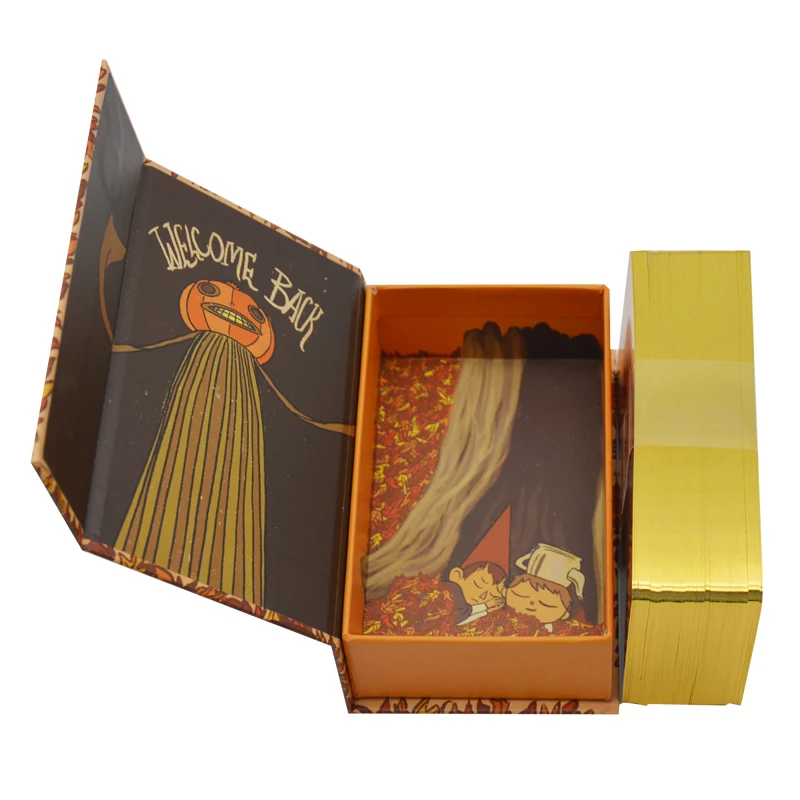 Персонализированные стандартные золотистые Серебристые тисненые кромки карт Таро с