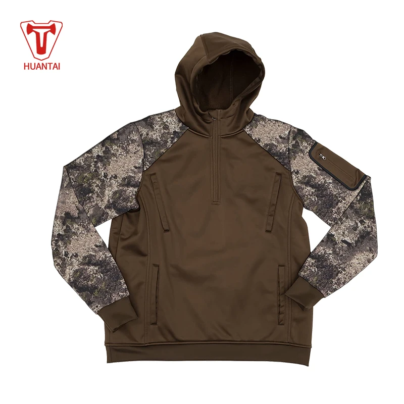 
High Quality Custom Lightweight clothes Waterfowl Quarter Zip Camo Down Jacket for Hunting 