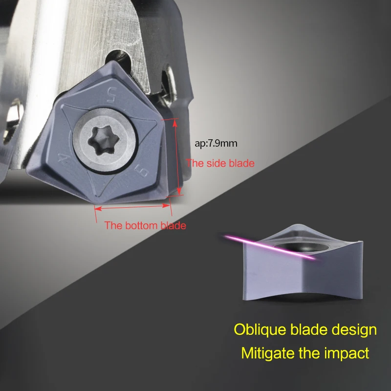 Zhuzhou OEM Heavy cutting fast feed milling blade WNMU080608 EN-JGM double sided six tip stainless steel special