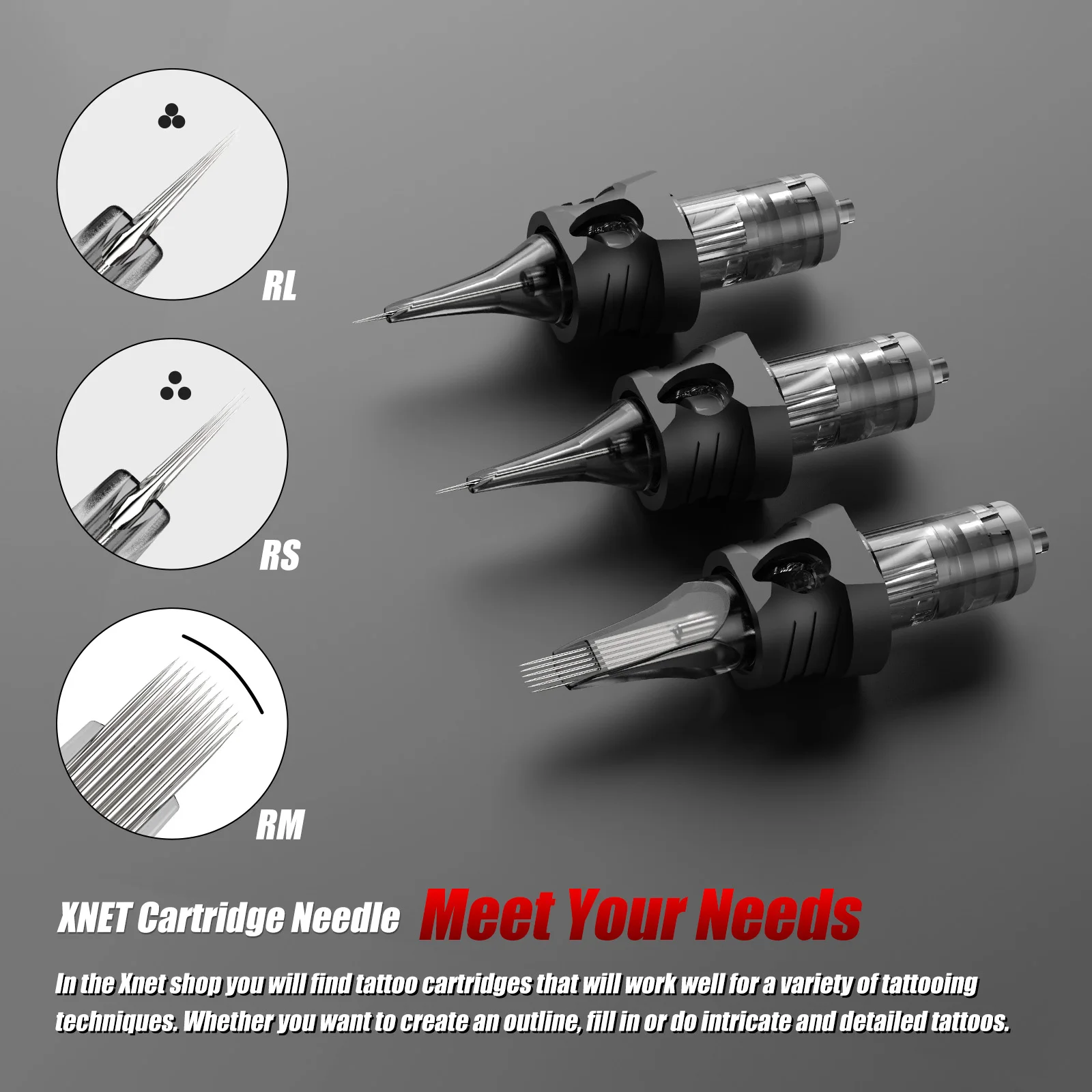 XNET Aurora 20pcs/box 0.3mm 0.35mm Sterilized Safe 5rm 7rm 9rm 11rm 13rm 15rm RM Curved Magnum Tattoo Cartridges Needles