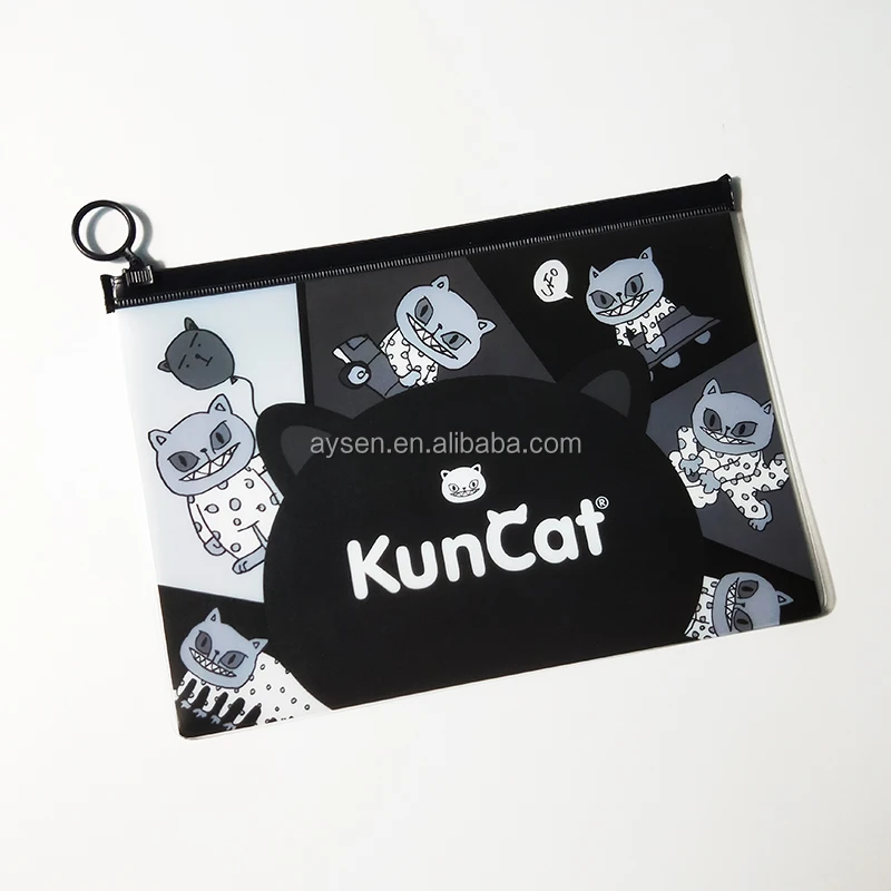 colored black frosted matte zip lock bags clear vinyl pvc zipper packaging bags cute clear pvc packing bag with round puller
