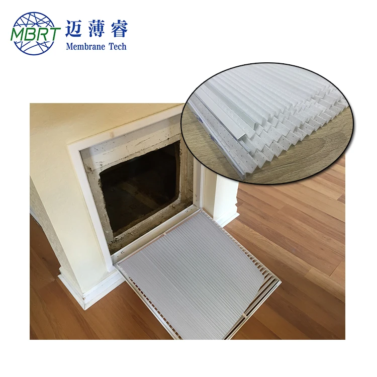 High efficiency anti bacterial healthy living simple pleat air filter material for hvac return air filter grille