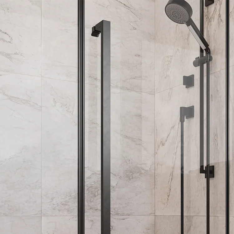 Hotel Aluminium Black Tempered Frame Glass Enclosure Shower Rooms Cabin