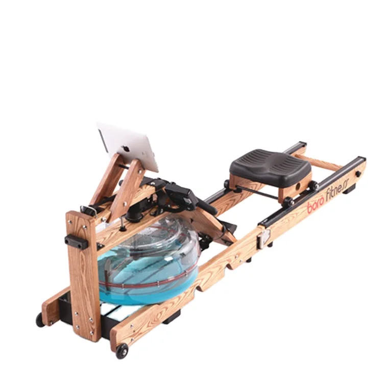 Wooden folding rowing machine Folding water resistance Household aerobic fitness equipment