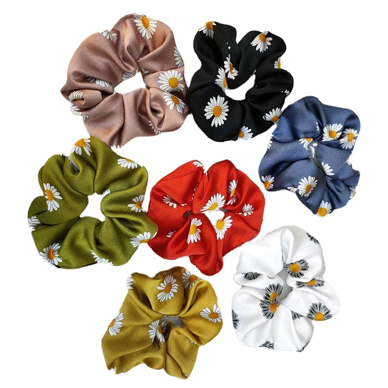 Ladies Hair Accessories Small Daisy Printed Fabric Elastic Headband Elastic Band