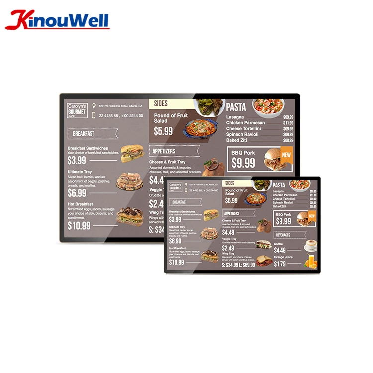 Цифровой дисплей меню ресторана, цифровые настенные системы отображения