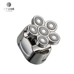 silver baldheaded razor machine with 6 head USD portable 6D individual floating blade electric shaver