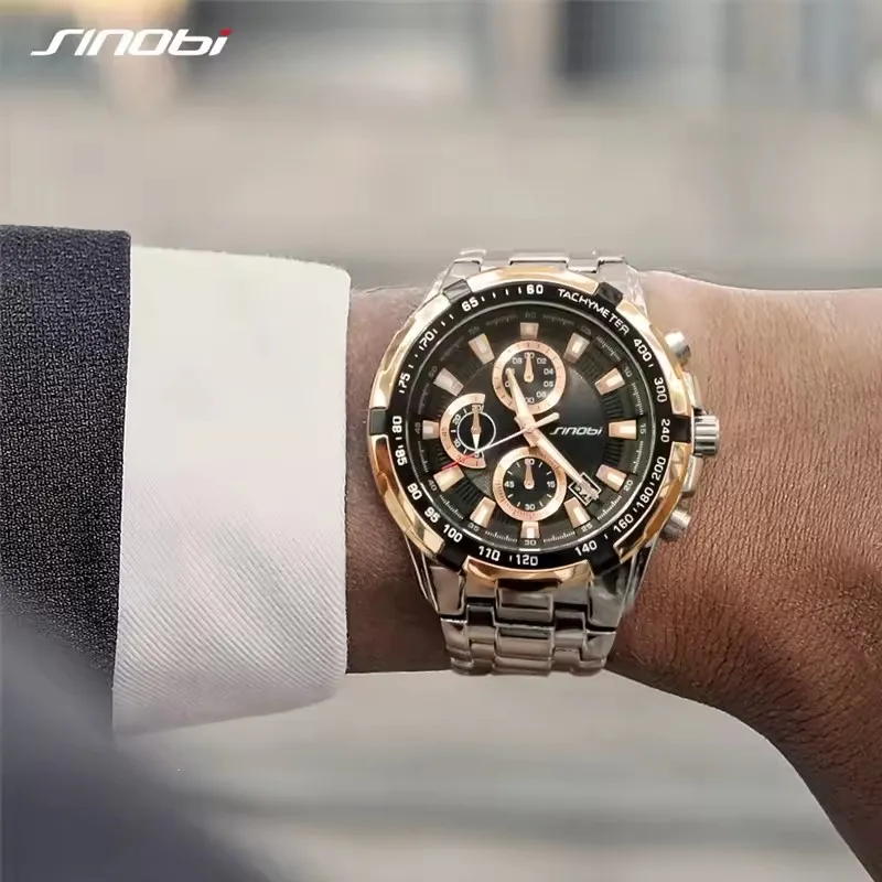 SINOBI 9720 Mens Luxury Watch S9720G Luminous Fashion Luxury Quartz Watch For Men Jam Tangan Pria Relogio Masculino Montre Homme