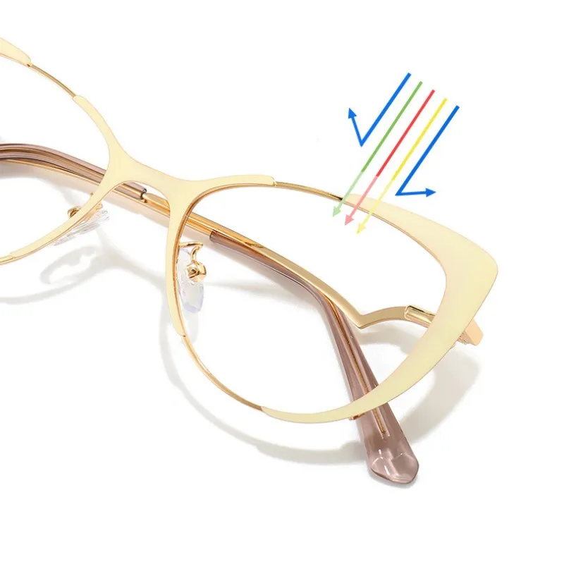 Polarizing Clip Sunglasses Anti Blue Light Optical Clip on Eyeglasses 2 in 1 Vintage Cat Eye Magnetic Uv400 Sunglasses Eyewear