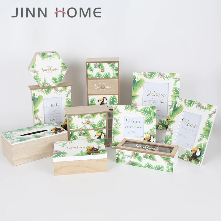 Jinnhome украшения для дома Квадратные деревянные украшения и подарочная коробка с ручной росписью модель с персиковой тематикой для украшения дома