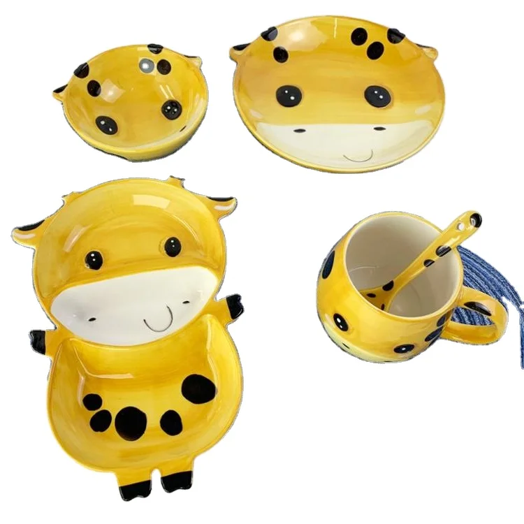 Hot Selling Dehua Hengfei Ceramic Cow Style Bowl  Dinnerware Set Hengfei