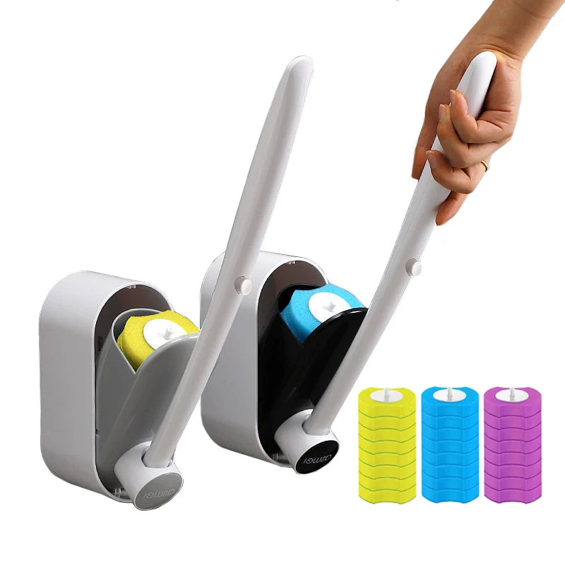 Disposable Toilet Cleaner Brush New Design Cleaning Tool Toilet Brush With Replacement Sponge Head