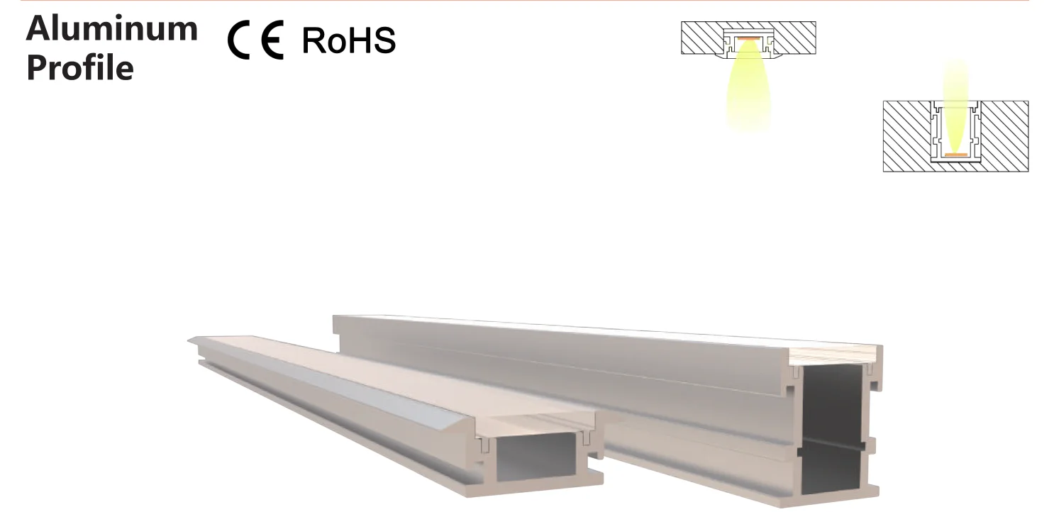 Glite perfectly recessed mounted GL-2610/GL-2126 aluminum profile custom length/color 21x26mm size used for floor/wall lighting