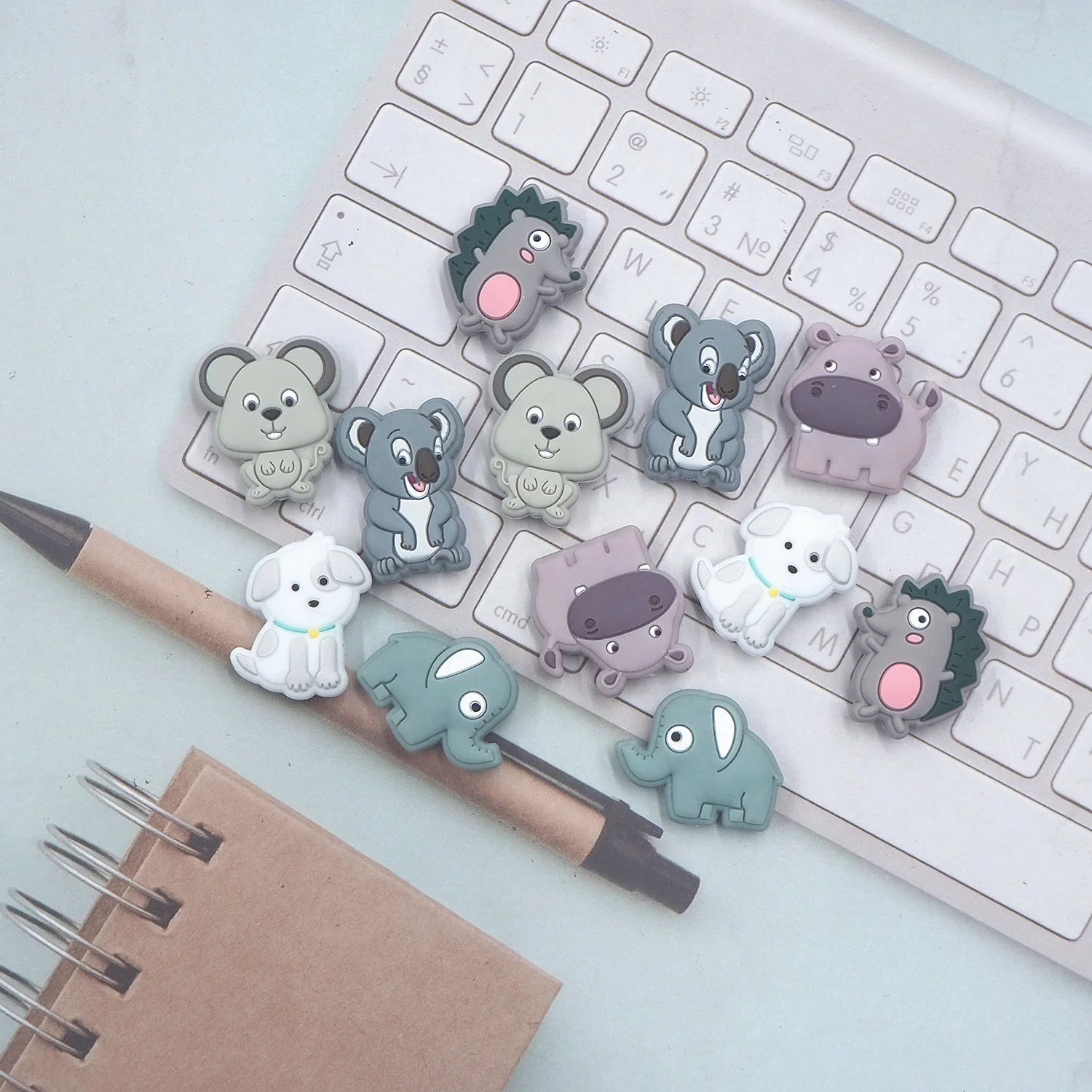 Wholesale Baby Teething Chew Teethers Silicone Loose Bead Chew Ball Elephant Character Beads For Pen Making