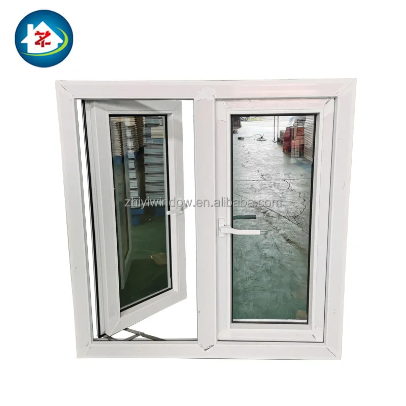 Ударное окно урагана ПВХ подвальные окна Upvc 36*36 створчатое с экраном