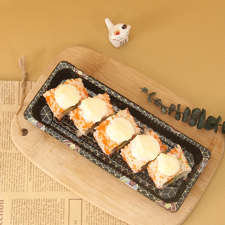 Factory Wholesale Blister Disposable Plastic Sushi Container Food Trays Plastic Sushi Tray With Lid