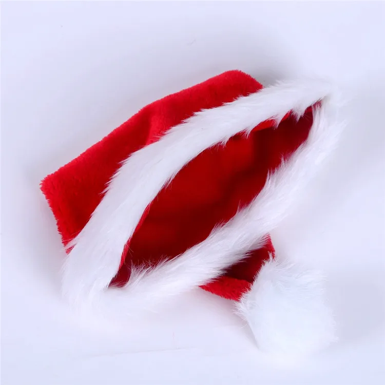 2020 factory outlet party cap christmas plush santa hat red merry christmas decoration hat