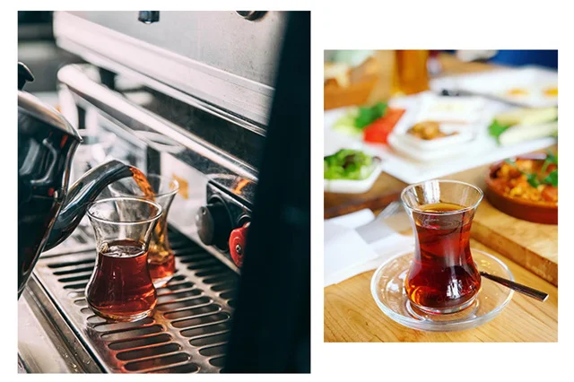 Factory Wholesale Arabic Tea Glass Cup Moroccan Turkey Black Tea Glass Cup With Saucer