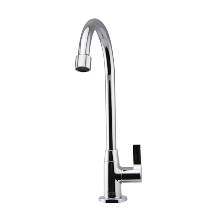 Direct Factory Supply Modern Single Handle 304 Stainless Steel Brushed Industrial Faucet for Kitchen Sink Cold Water Tap