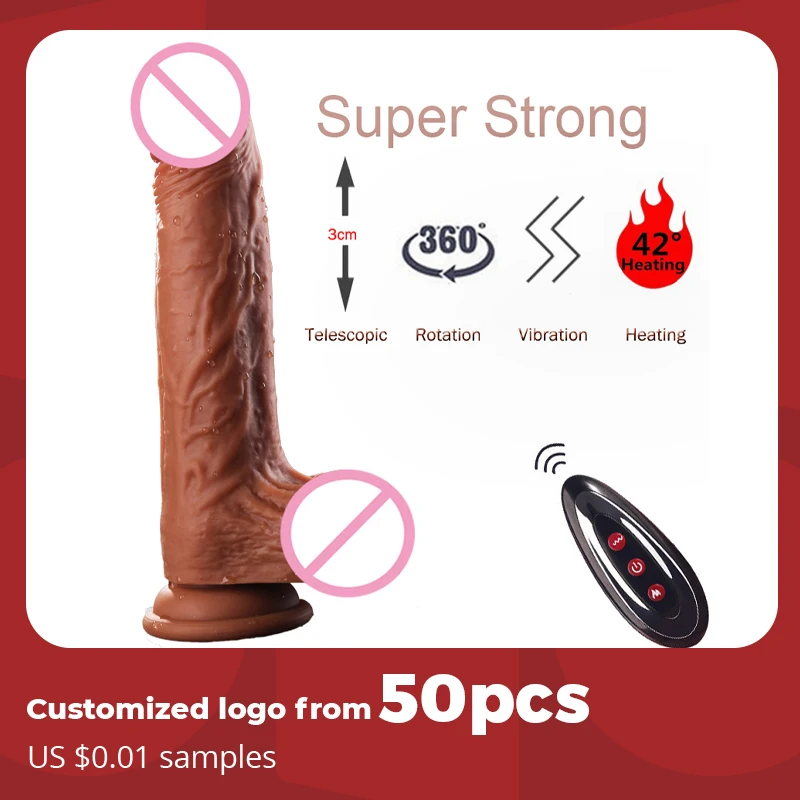 Super Realistic Silicone Dildo Strong Telescopic Heating Vibrator For Women G spot Massager Big Dick Penis Adult Sex Erotic Toy