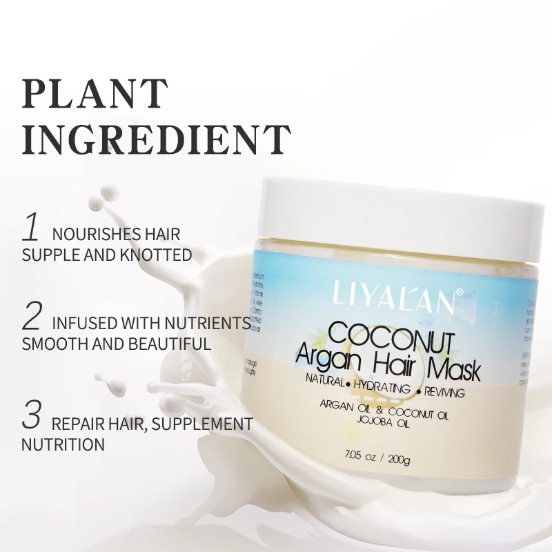 Organic Conditioner Coconut Argan Private Label Hair Spa Moisturizing Smoothing Hair Mask