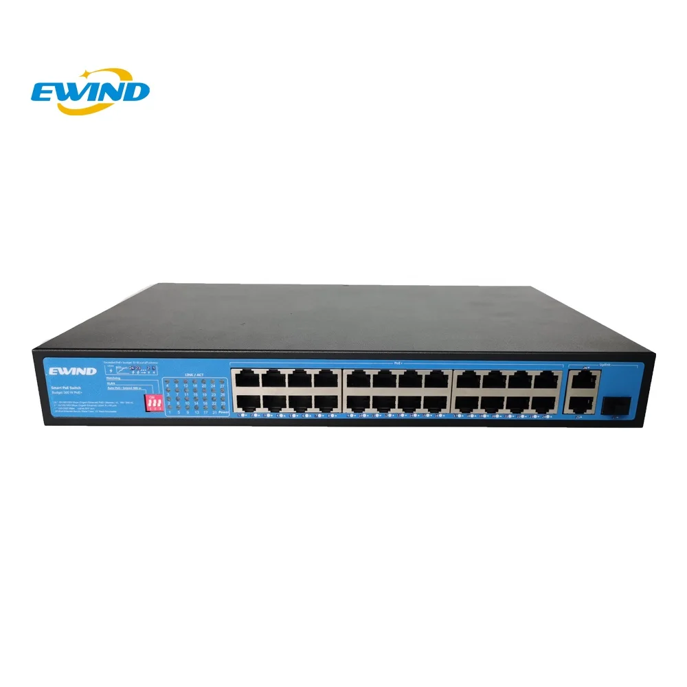 High Quality 24*GE PoE +2GE+1GF SFP 1000M 300W With Watchdog Function POE Switch