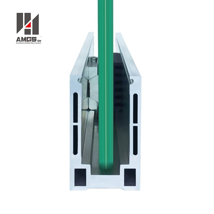 
Aluminium Security Balustrades, Aluminum Metal Frameless Profile U Channel Clamp Glass Railing 