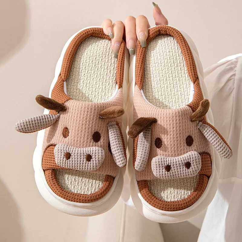PVC Bottom Slippers Cute Shoes Summer Women Slippers Sandals Home Women Cow Animal Prints Slippers