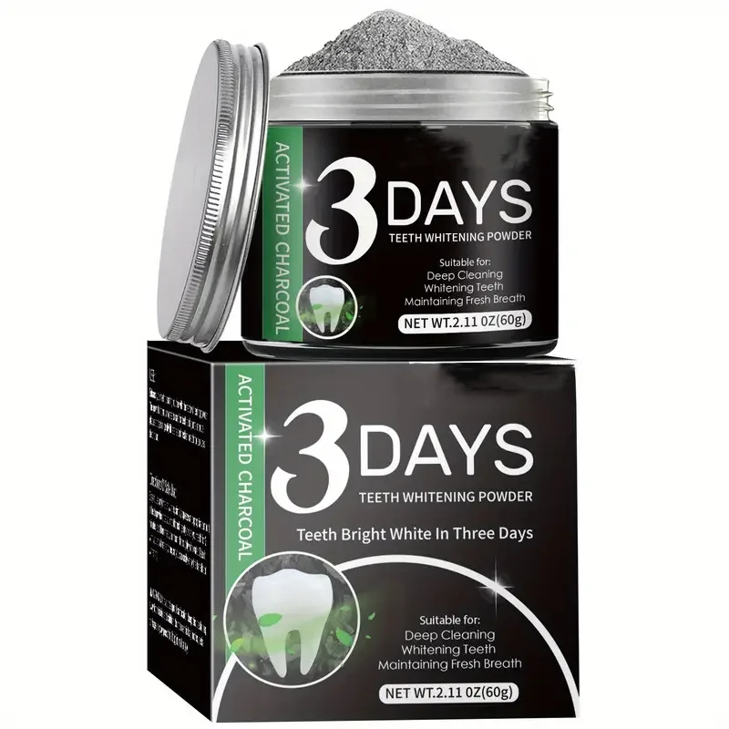 Activated 8 teeth whitening black charcoal powder fresh breath clean oral cavity whitening teeth cleaning powder