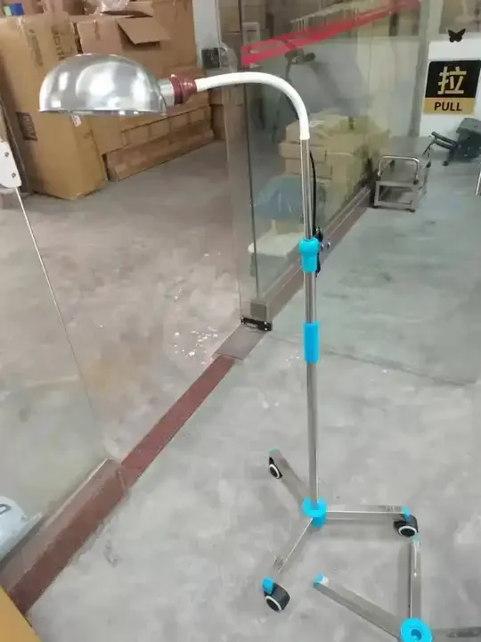 Hot selling hospital stainless steel mobile gooseneck reflector with wheel inspection light