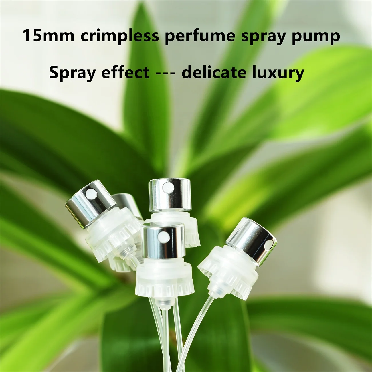 HeLun High Quality FEA 13 15 15mm Gold Silver Black Luxury Crimpless Perfume Atomiser Fine Mist Spray Pump for Perfume Bottles